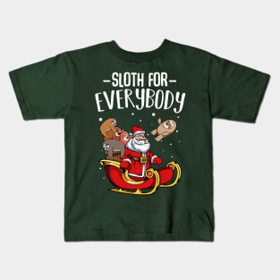Sloth - Sloth For Everybody - Funny Christmas Santa Claus Kids T-Shirt